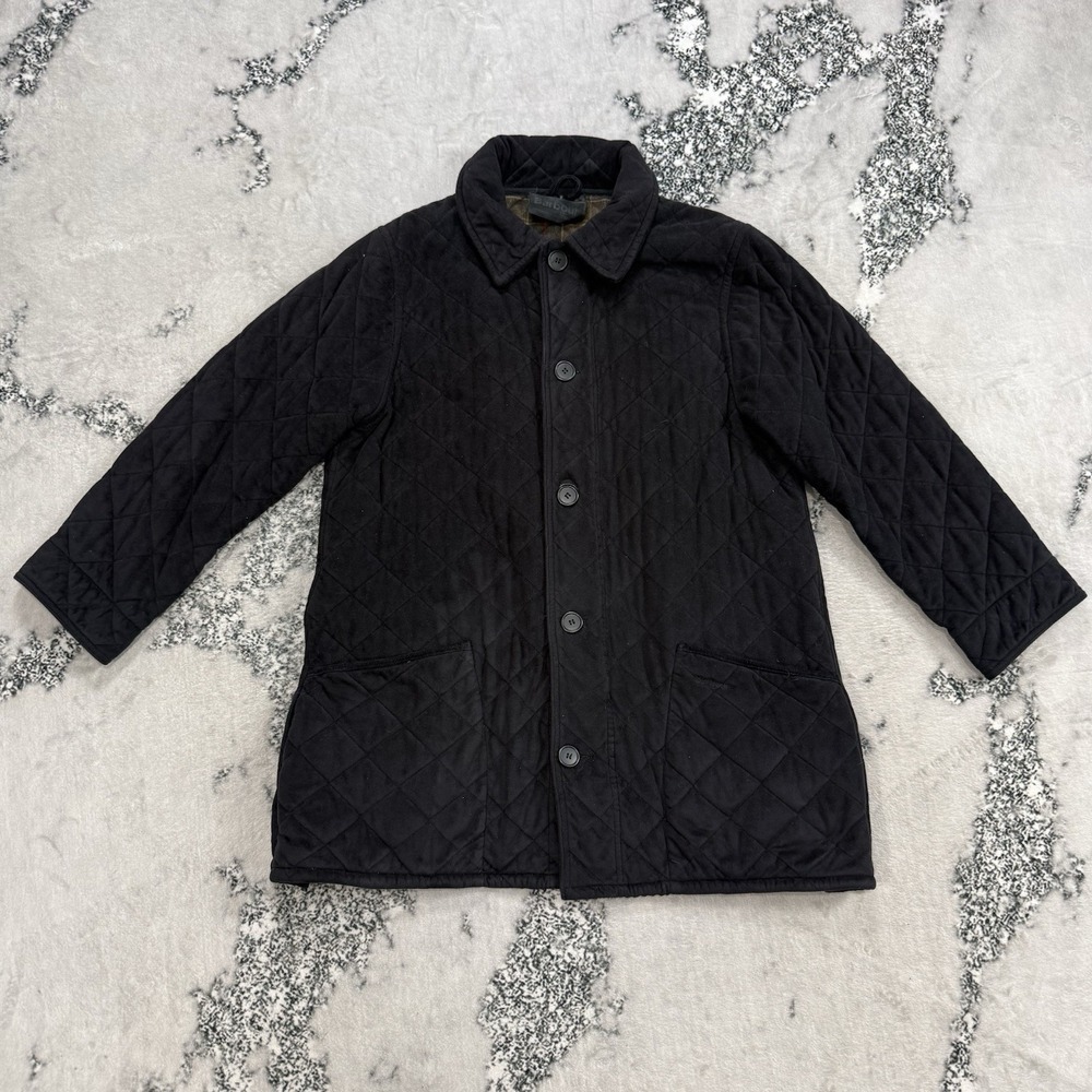 Barbour Classic Country Quilt Jacket Mens Sz XL Black Diamond‎ Barn Chore